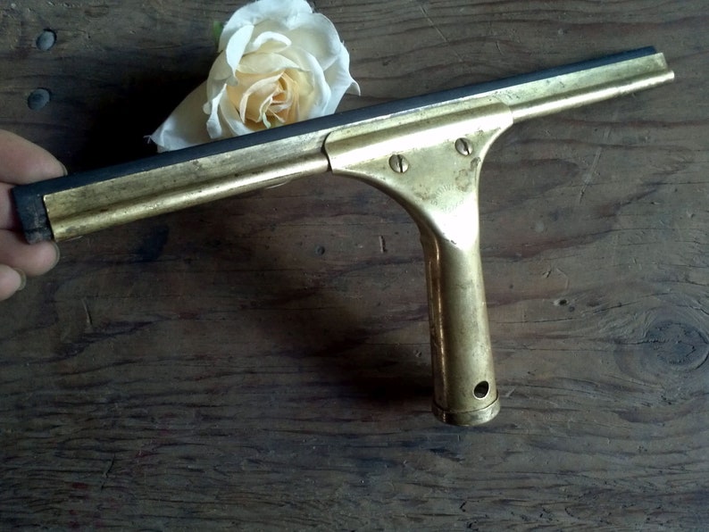 Vintage Squeegee Brass Handle Rubber In Tact Velco Etsy