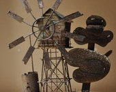 Vintage Non-Working, As-is, Weathered, Metal Art Music Box, Rustic House, Farmhouse Decor, Windmill, Japan Wind-Up Music Player, Mid Century