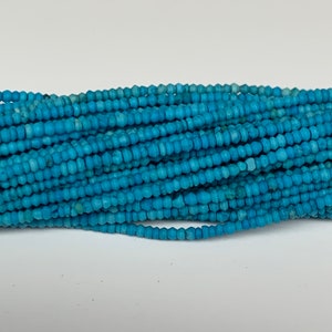 1 strand, 1mm Size,  Very Tiny Size Synthetic Turquoise Beads Strands Round Disc Saucer Shape, Jewelry Supply, Beading, Jewelry Making
