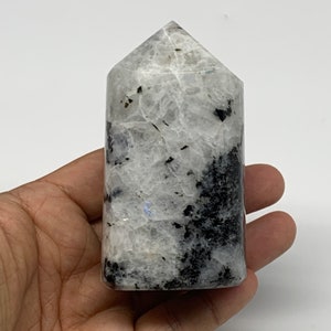 282.3 Grams, 3.3&quot;x1.8&quot;x1.6&quot; Natural Untreated Rainbow Moonstone Crystal Tower Point Obelisk Gemstone, Healing Crystal, Home Decor, E01095