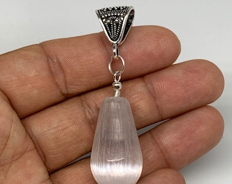 1 Piece, 1pc, 10-12g, 1&quot;-1.2&quot;, Selenite Pendant Polished, Polished Selenite Crystal, Healing Crystal, Healing Stone, Gemstone