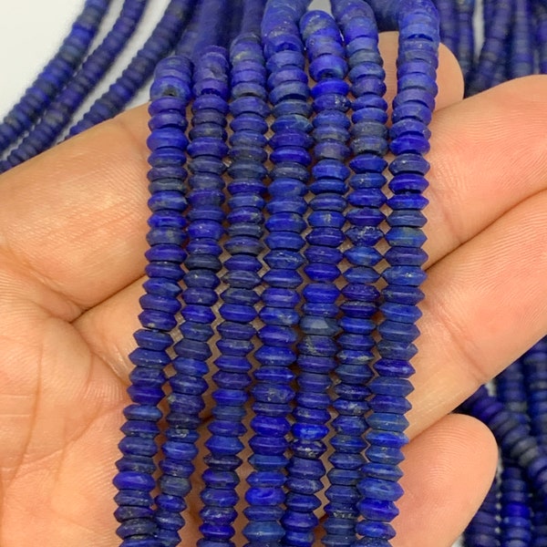 1 strand, 2mm x 5mm,  Natural Small Size Natural Lapis Lazuli Saucer Disc shape Beads strand 15.5", Jewelry supply, beading, jewelry making