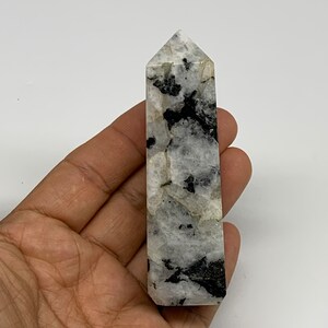 114.4 Grams, 3.5&quot;x1&quot;x1&quot;, Natural Untreated Rainbow Moonstone Crystal Tower Point Obelisk Gemstone, Healing Crystal, Home Decor, E02222
