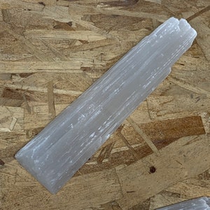 518g, 9&quot;x1.9&quot;x1.4&quot; Natural Rough Selenite Blade Wand Stick Healing Crystal, Minerals, Specimens, Healing Crystal,Selenite Log, E0199