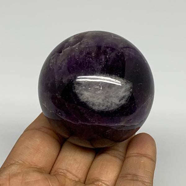 225.7 Grams, 2.1" or 54mm, Deep Purple Amethyst Sphere Polished, Amethyst Ball, Reiki Crystal, Charka, Home Decor, Collectible, E02154