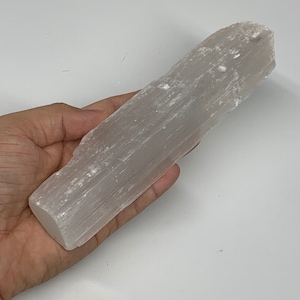 341.4g, 6.75&quot;x1.3&quot;x1.4&quot; Natural Rough Selenite Blade Wand Stick Healing Crystal, Minerals, Specimens, Healing Crystal,Selenite Log, E0189