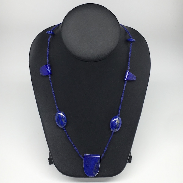 30.1 grams,11mm-29mm, 9 beads, Natural Lapis Lazuli HandCut Polished Mixed Shaped Designs Beads Strand 16"-18", ELpB171