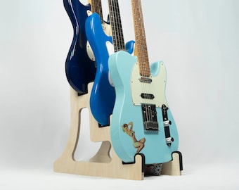 Triple Decker Musical Instrument Stand, Customisable for Guitar and more, Made In Ireland, 3/Three Guitar Stand, Holder