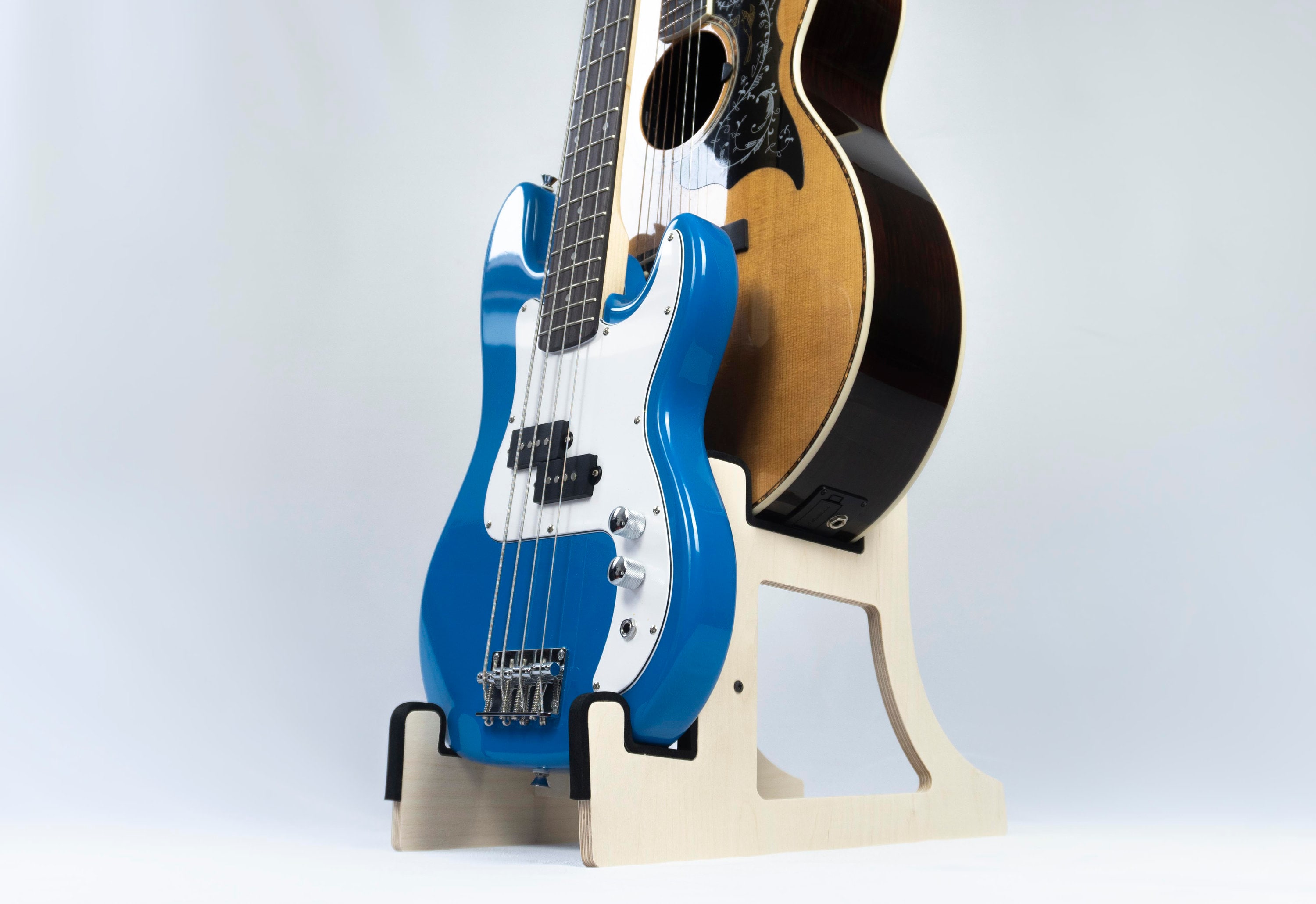 Double Decker Musical Instrument Stand, Customisable for Two / 2 Guitars and  More, Made in Ireland, With Optional Cable Tidy 