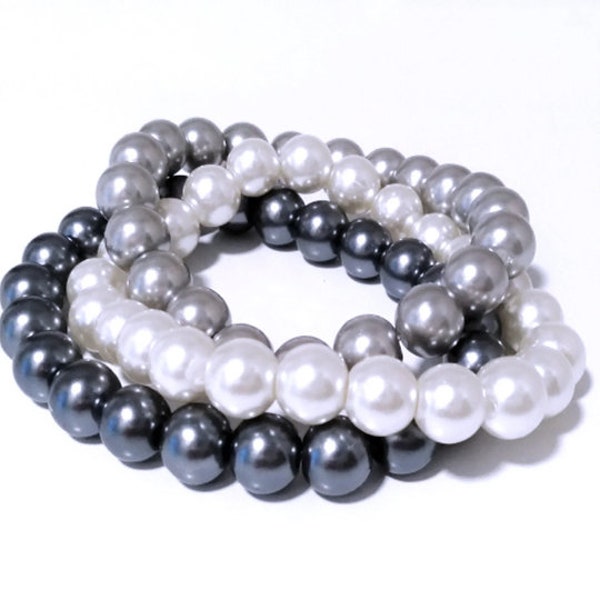 3MM CLASSIC PEARL BRACELET STACK main image 0