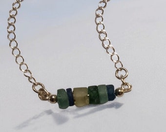 Collar de cristal romano en plata de ley de 20", original