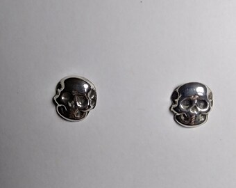 Sterling Silver Skull post Earrings Small