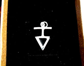 SU marca de ganado como pin o colgante en plata maciza de ley