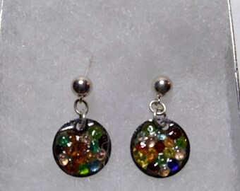 Small  Enameled Earrings Handmade in Virginia