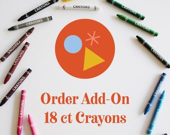 18 ct Crayons for Coloring Cards - Crayon Party Favors, Coloring Cards, Coloring Crayons, Kids Party Favors, Kids Crafts