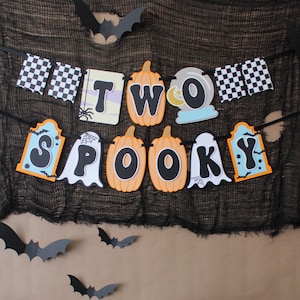 TWO Spooky Banner, Halloween 2nd Birthday, Spooky Cute Birthday, Happy Boo Day, Little Boo, Party Decor, Party Banner, Handmade
