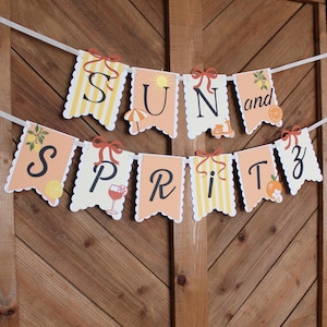 Sun and Spritz Party Banner - Love at First Spritz | Feeling Spritzy | Citrus Bridal Shower | Summer Pool Party | Aperol Spritz Theme