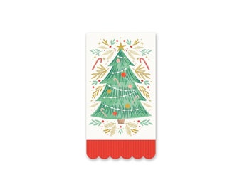 Christmas Tree Fringe Paper Dinner Napkins 24ct - Whimsical Holiday Napkins, Christmas Napkins, Christmas Dinner Napkins, Paper Napkins