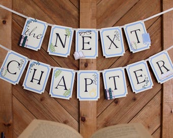 The Next Chapter Banner - Bookish Bridal Shower or Bachelorette | Bookish Birthday Party | Novel Kind of Love Theme
