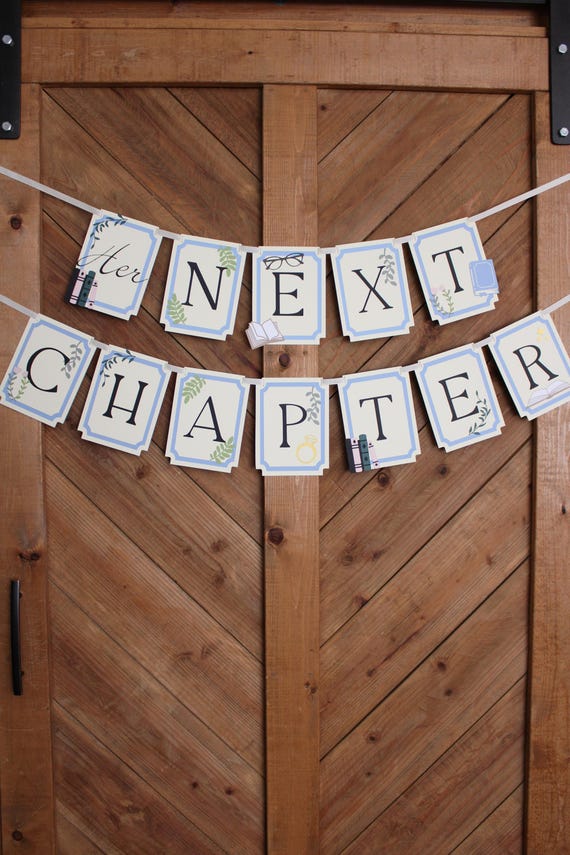 Her Next Chapter Banner - Bookish Bridal Shower or Bachelorette | Novel Kind of Love Theme