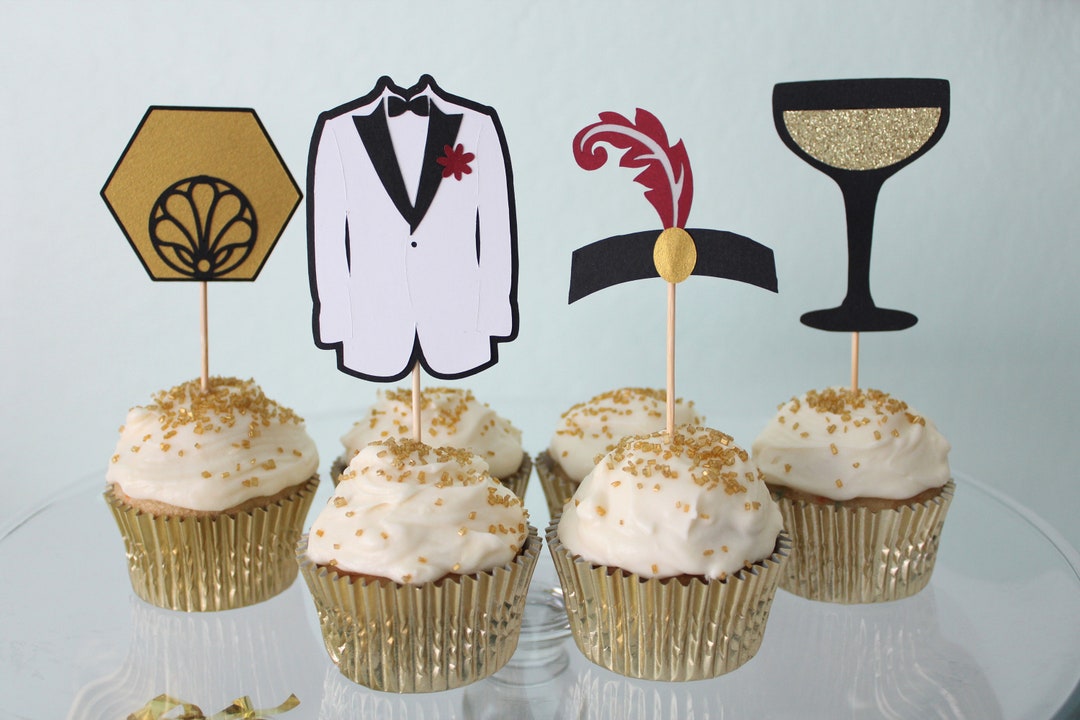 1920s Party Cupcake Toppers, Set of 12, Roaring 20s, New Year's Eve ...