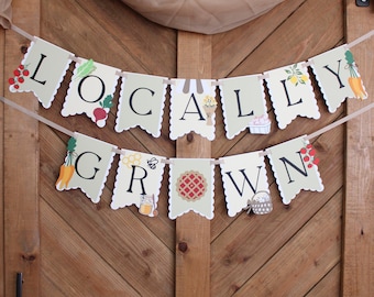 Locally Grown Baby Shower Banner: Farmer's Market Garden Party