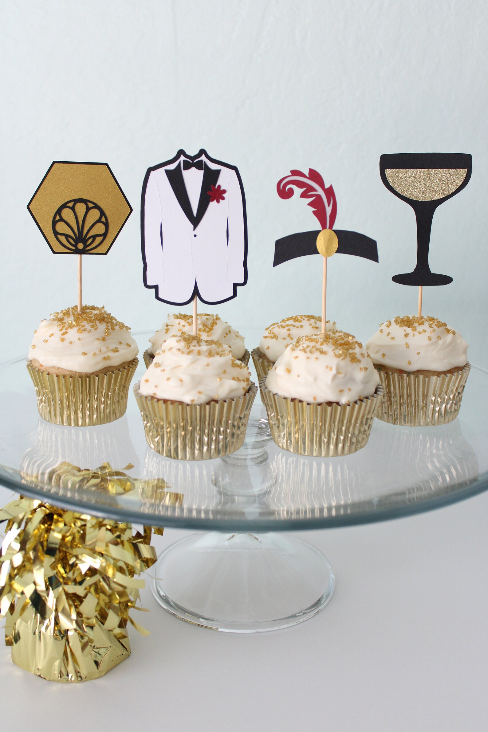 1920s Party Cupcake Toppers Set of 12 Roaring 20s New - Etsy