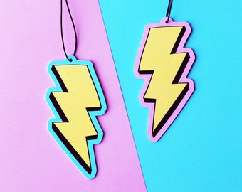 Lightning Bolt Car Air Freshener, Rear View Mirror Hanging Car Decor, Cool Car Gifts For Best Friend, Aesthetic Car Accessory Charm For Her