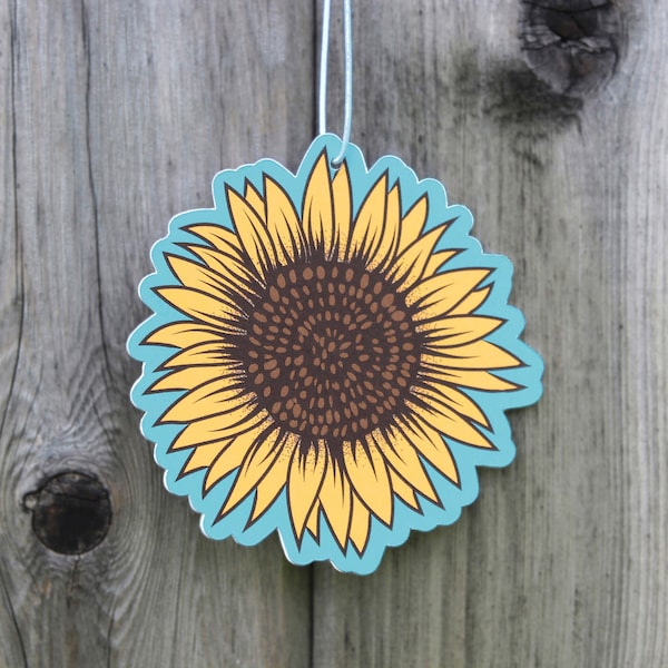 Sunflower Car Air Freshener, Rear View Mirror Hanging Floral Decor, Cute Boho Car Accessory Charm For Women, Vintage Sunflower Gifts For Her