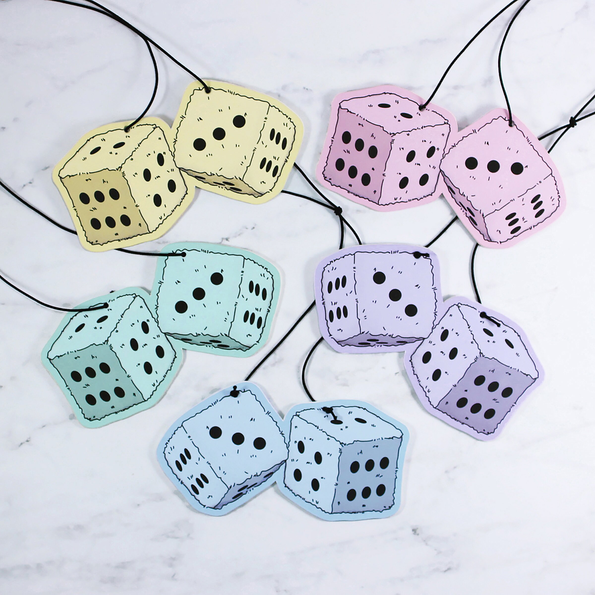 Fuzzy Dice Car Air Freshener Rear View Mirror Hanging Car Etsy