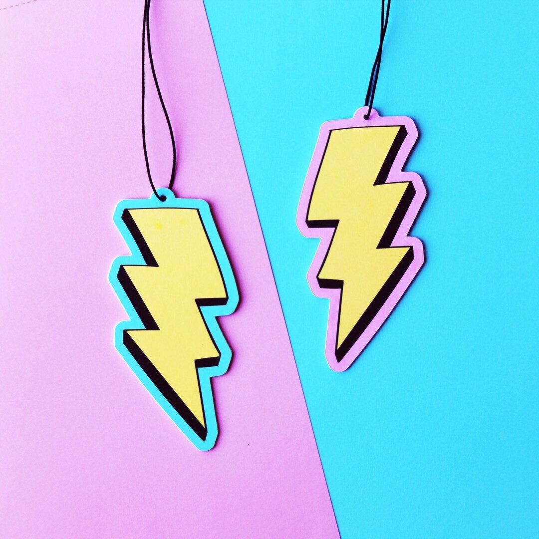 Lightning Bolt Car Air Freshener, Rear View Mirror Hanging Car Decor
