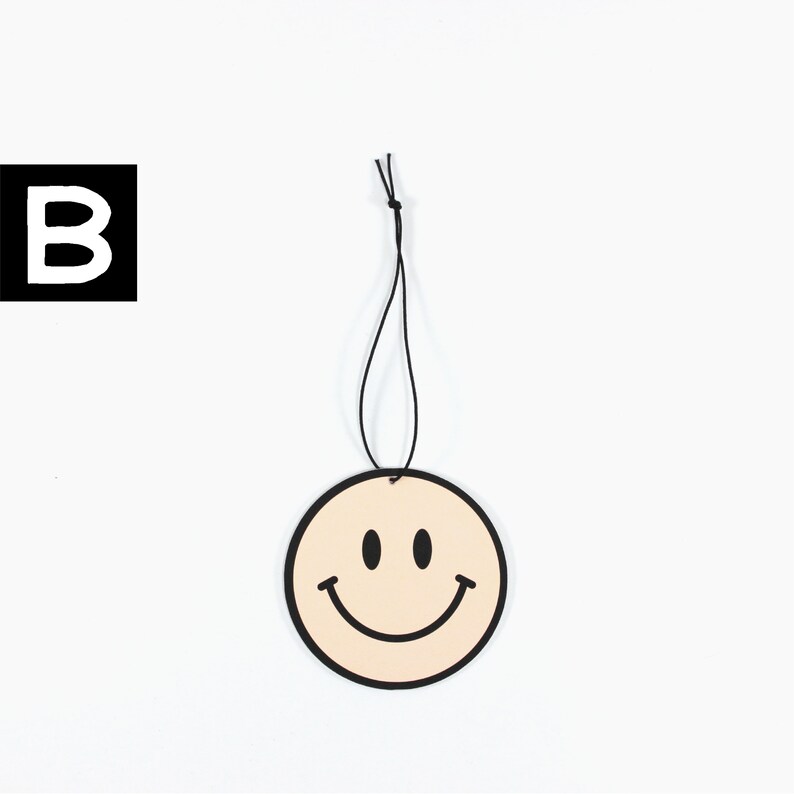 Smiley Face Car Air Freshener Rear View Mirror Hanging Car Etsy