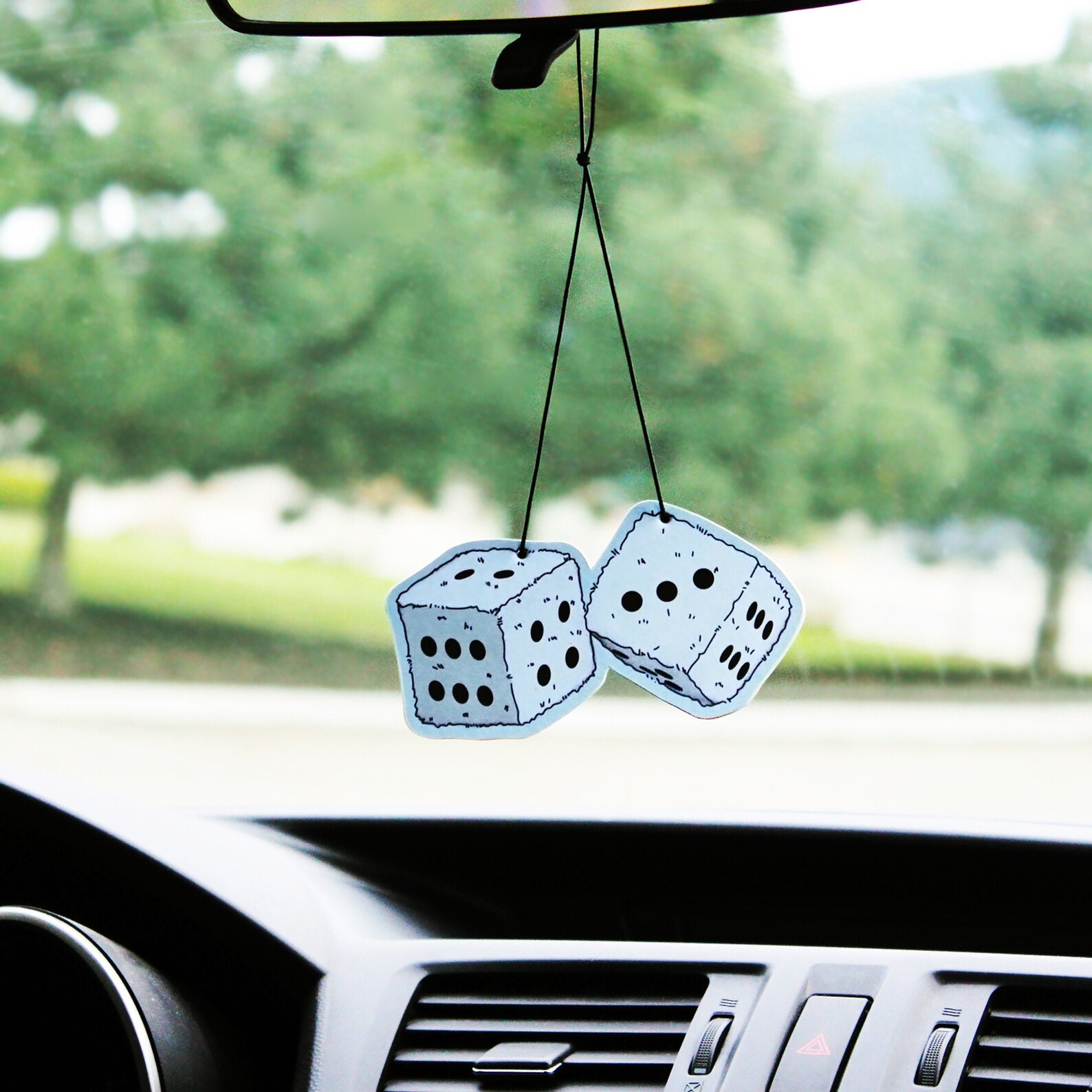 Fuzzy Dice Car Air Freshener Rear View Mirror Hanging Car Etsy