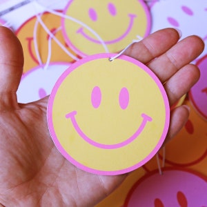 Smiley Face Car Air Freshener, Rear View Mirror Hanging Car Decor, Cute Car Gifts, Aesthetic Car Accessory Charm, Y2K Gifts For Him or Her image 4