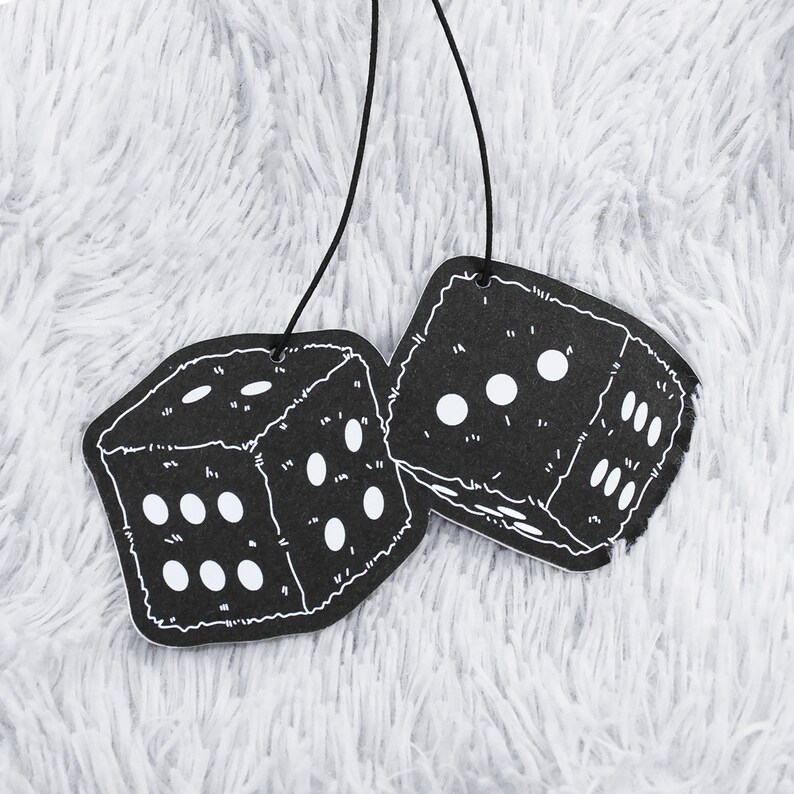 Fuzzy Dice Car Air Freshener Rear View Mirror Hanging Car Etsy