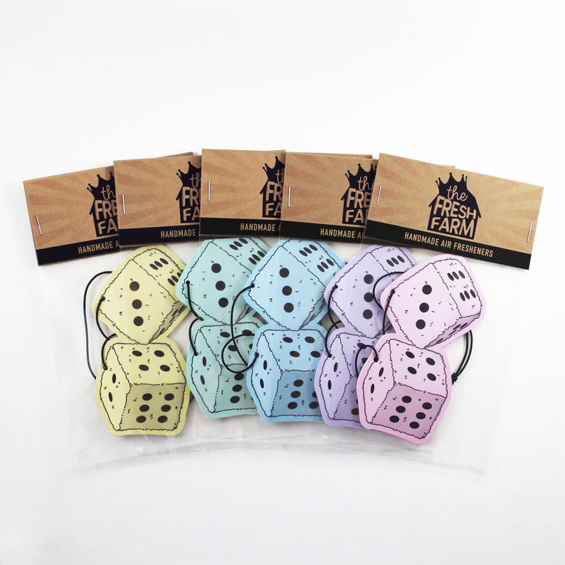 Fuzzy Dice Car Air Freshener Rear View Mirror Hanging Car Etsy