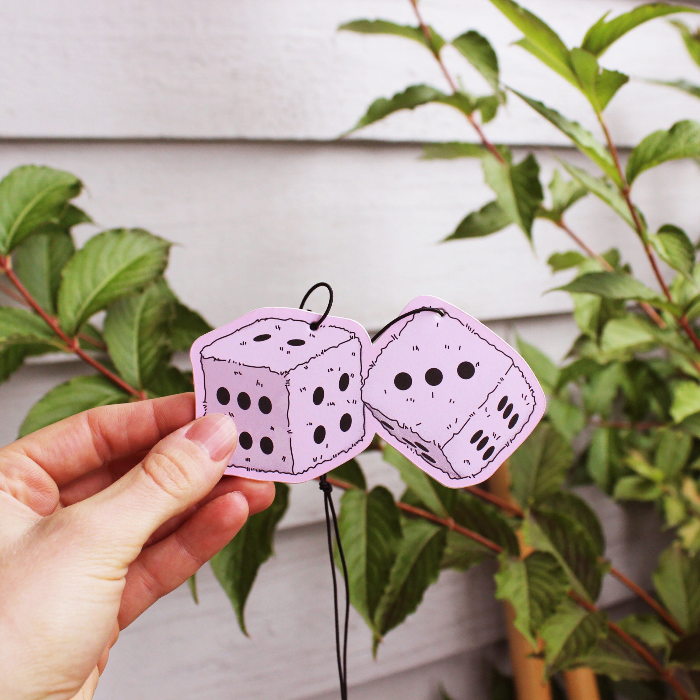 Fuzzy Dice Car Air Freshener Rear View Mirror Hanging Car Etsy