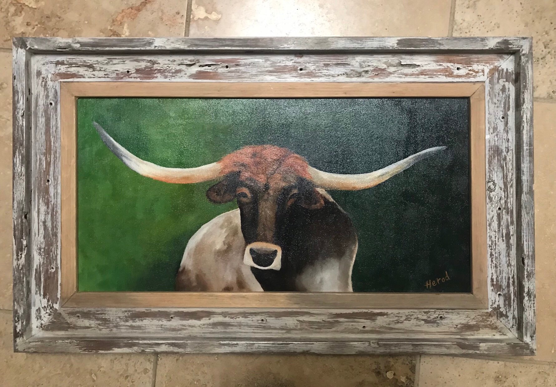 Longhorn Painting Original Painting of Longhorn Home Decor Etsy