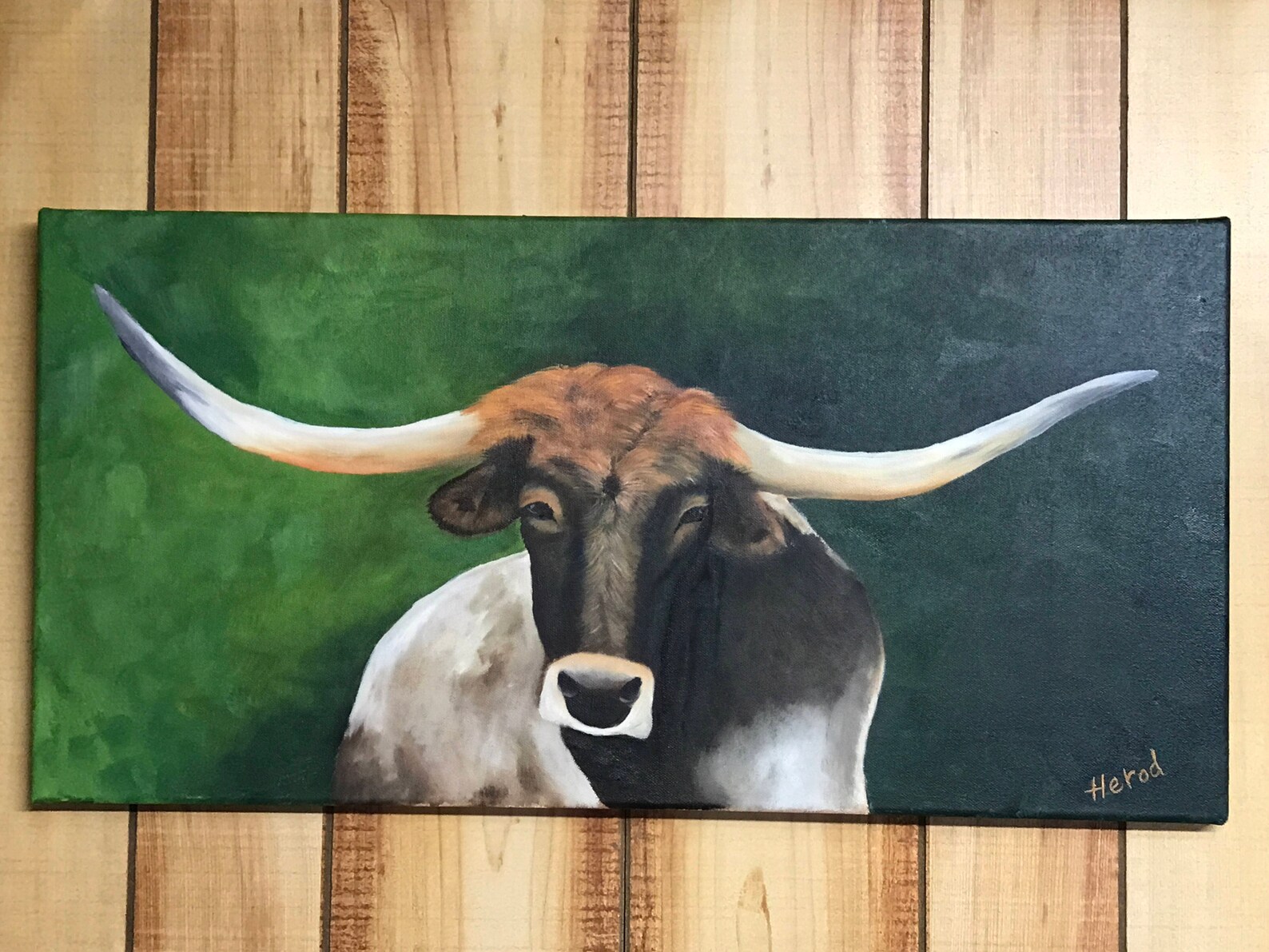 Longhorn Painting Original Painting of Longhorn Home Decor Etsy