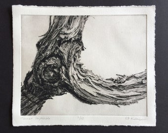 Original Etching of Grapevine, "Tannat Impossible", Limited Edition of 25