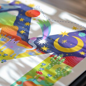 Letra M arquivo ilustrado digital download instantâneo sem personalização ilustrações para quarto infantil