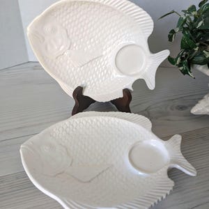 Vintage Set of Two Small Fish Serving Platters