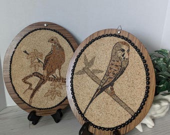Art rare et vintage de graines d'oiseau de hibou, de faisan | Corée