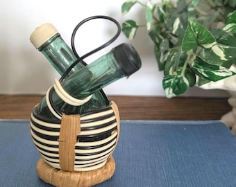 Vintage Mini Chianti Wine Bottle Salt And Pepper Shakers | Italy