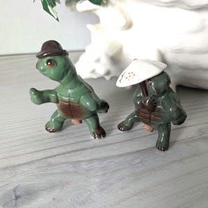 Vintage Turtle Anthropomorphic Salt and Pepper Shakers