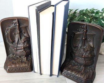 serre-livres nautiques vintage voilier