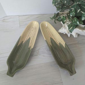 Vintage Handmade, Artist Signed, Corn On The Cob Plates