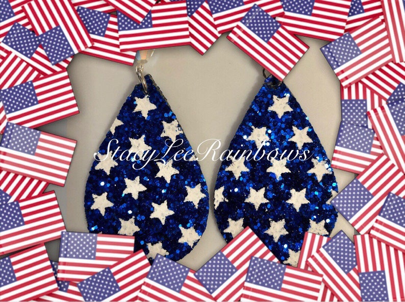 Independence Day Faux Leather Almond Shaped Teardrop Shaped Dangle Drop Earrings Earings Womens Jewelry Jewellery Earrings