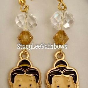 Belle Earrings, Disney Inspired Earrings, Belle Inspired Earrings, Beauty and The Beast Inspired, Disney Princess Earrings