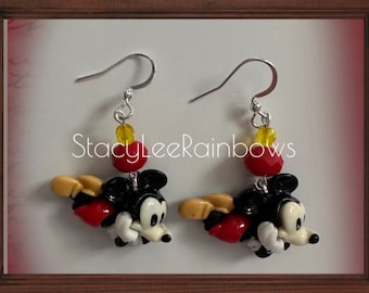 Mickey Mouse Clay Earrings, Disney Vacation Jewelry